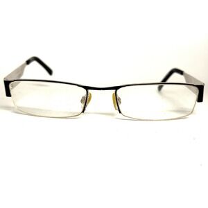 Alberto Romani‎ AR 803 BK/WH Eyeglasses Frames Black Silver Rectangle 54-19-140
